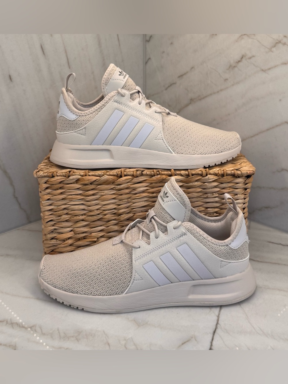 adidas X_PLR Neutral Beige Mesh Sneakers (Youth 6.5/Ladies 8.5)